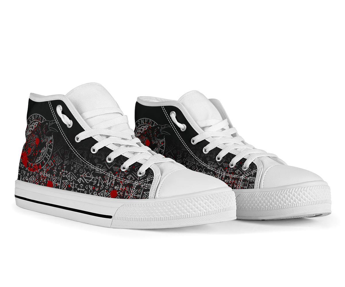 Viking High Top Shoes Odin Raven Rune Futhark Blood RLT12