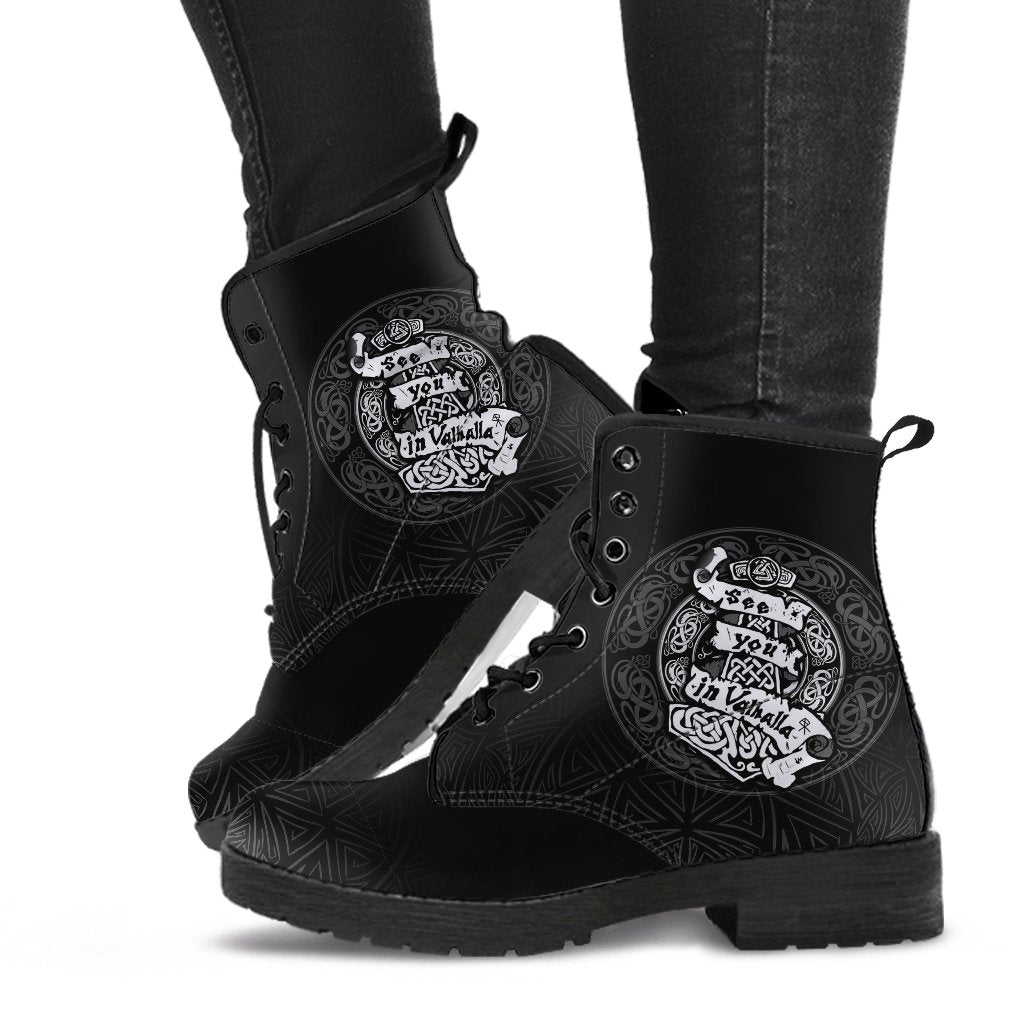 Viking Leather Boots See You In Valhalla RLT12