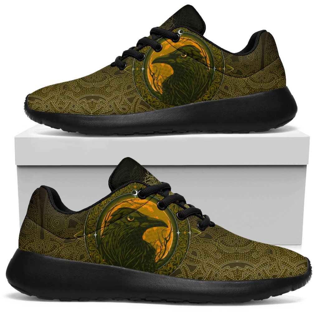 Viking Sporty Sneakers, Ethnic Odin Raven Gold RLT12