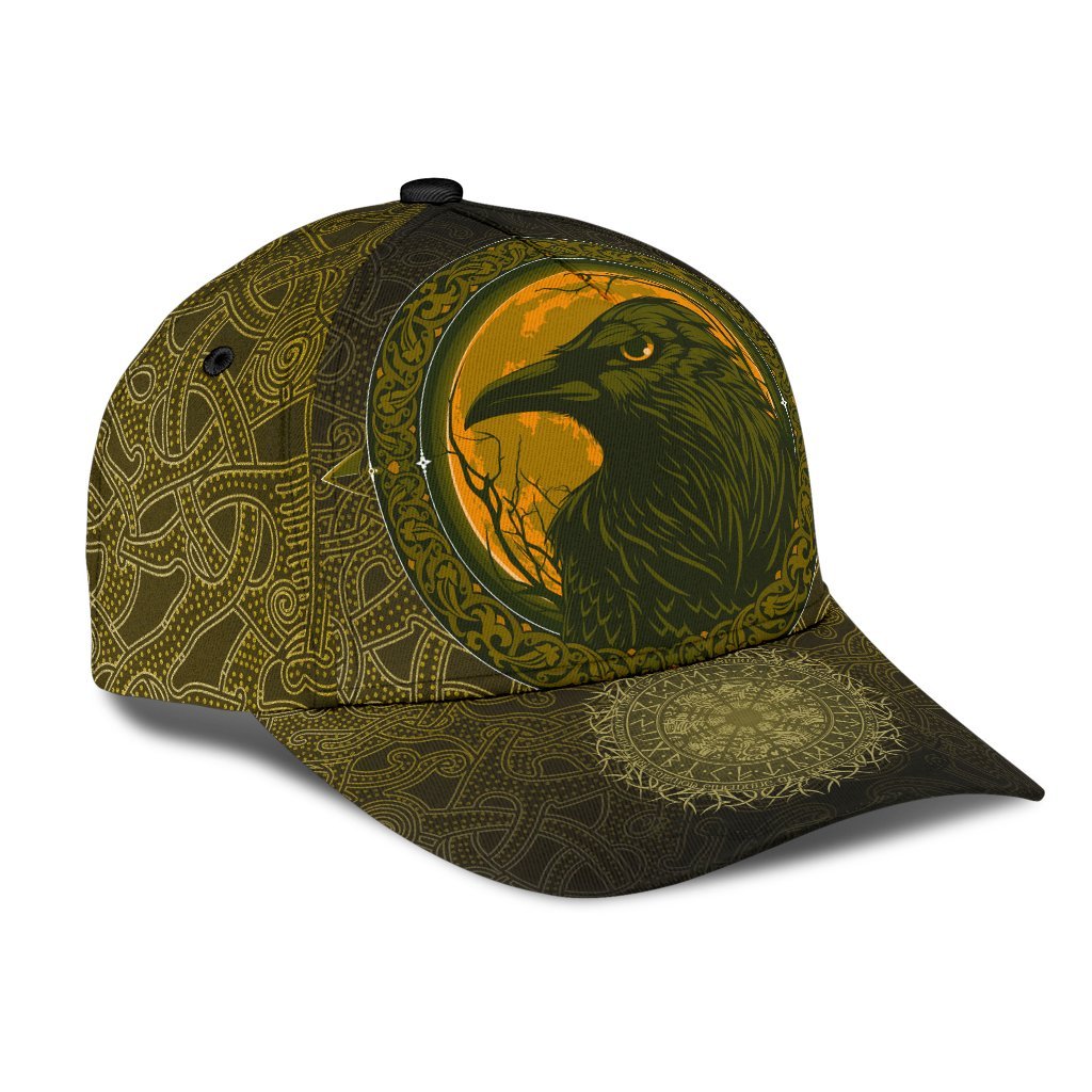 Viking Classic Cap, Ethnic Odin Raven Gold RLT12