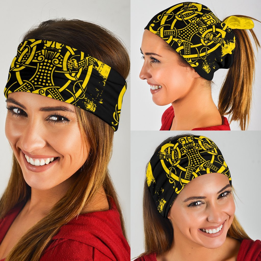 Viking Neck Gaiter 3 Pack, Loki Bound Triskele Rune Gold RLT12