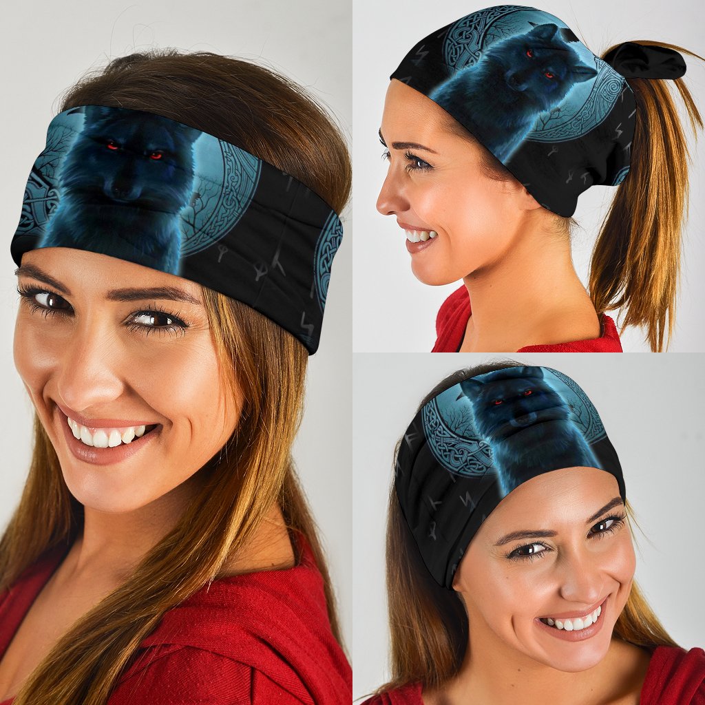 Viking Neck Gaiter 3 Pack, Fenrir Viking Wolf and Moon RLT12