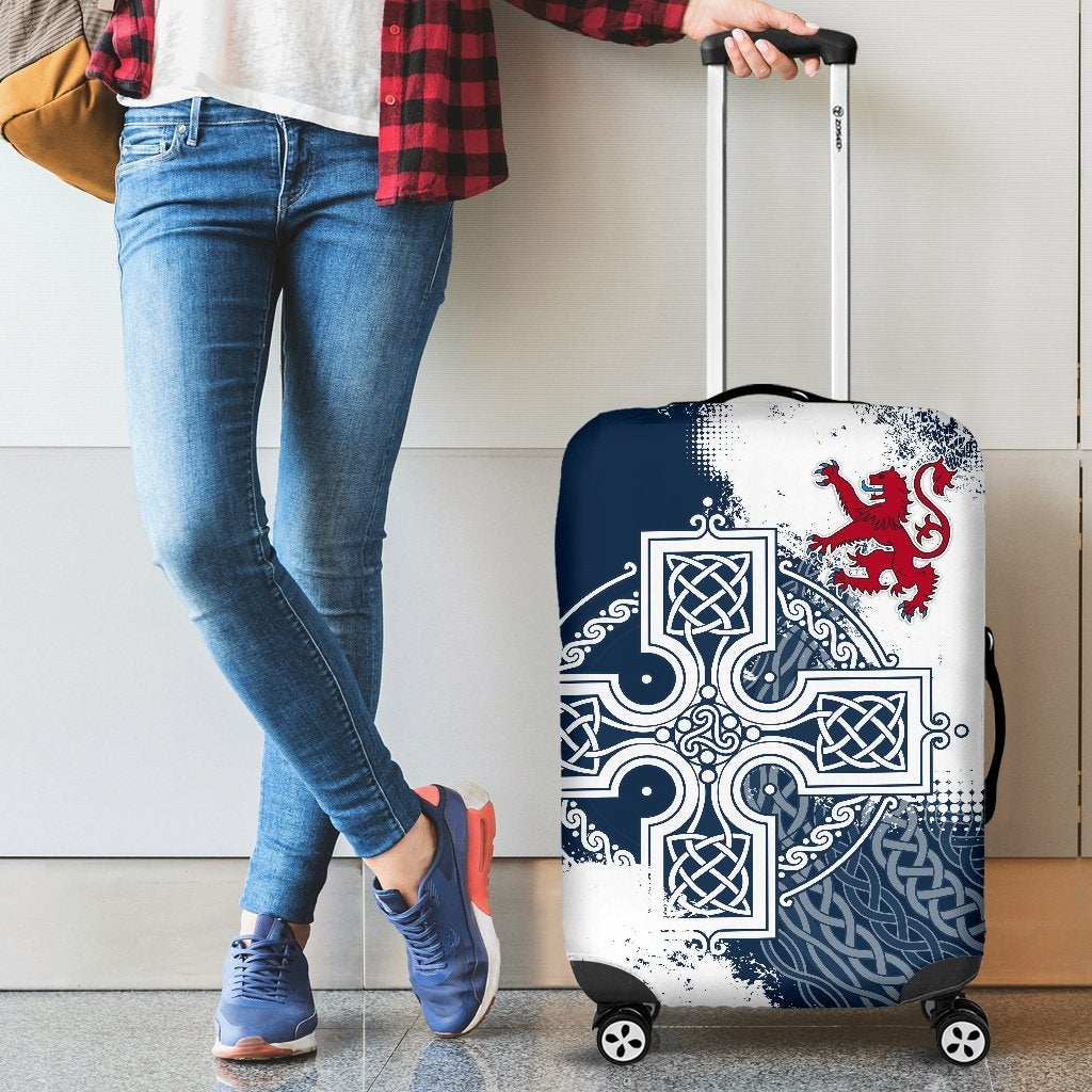 Scotland Luggage Cover Scottish Celtic Cross