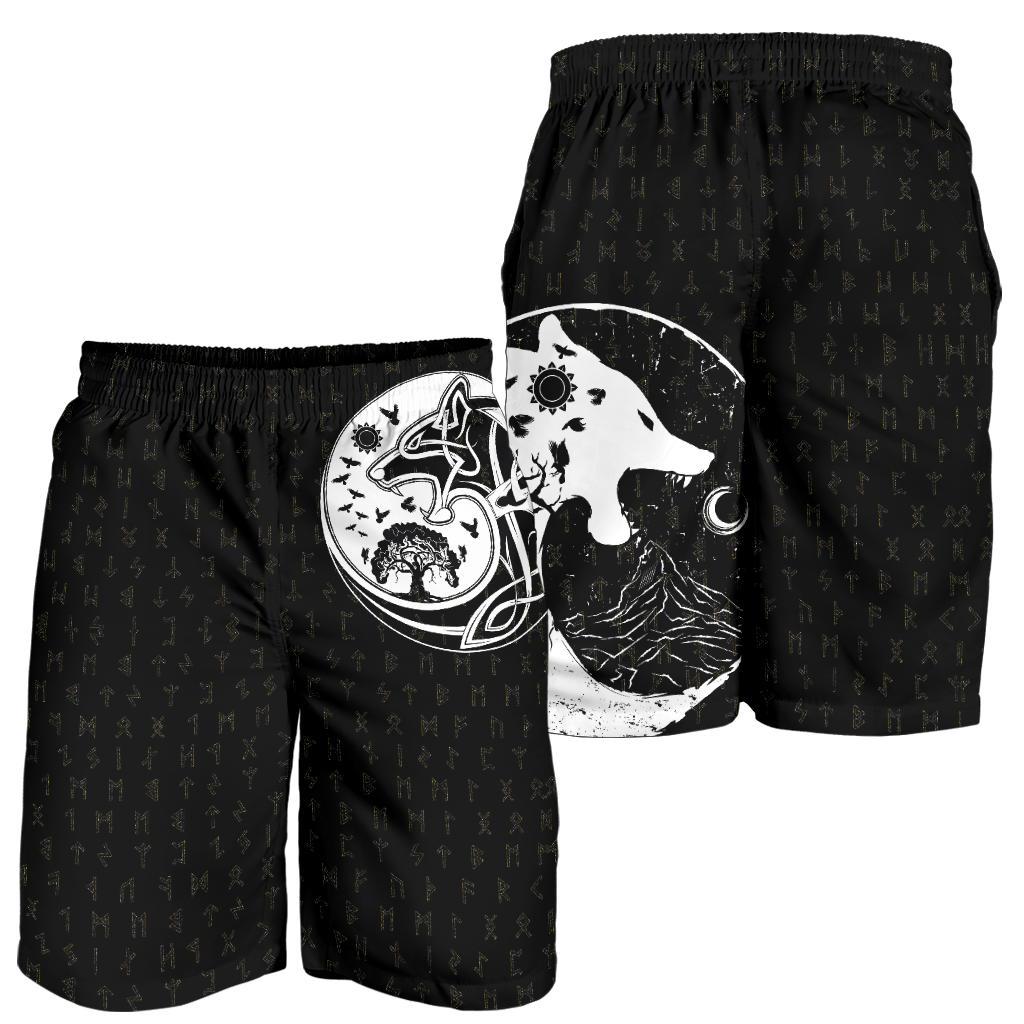 Viking Men's Shorts, Skoll and Hati Rune Tattoo RLT12