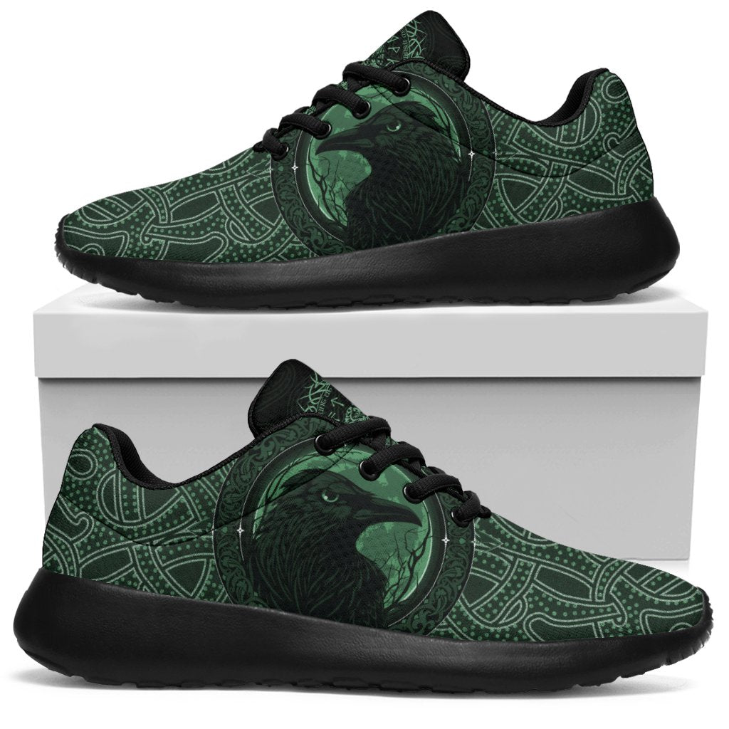 Viking Sporty Sneakers, Ethnic Odin Raven Green RLT12