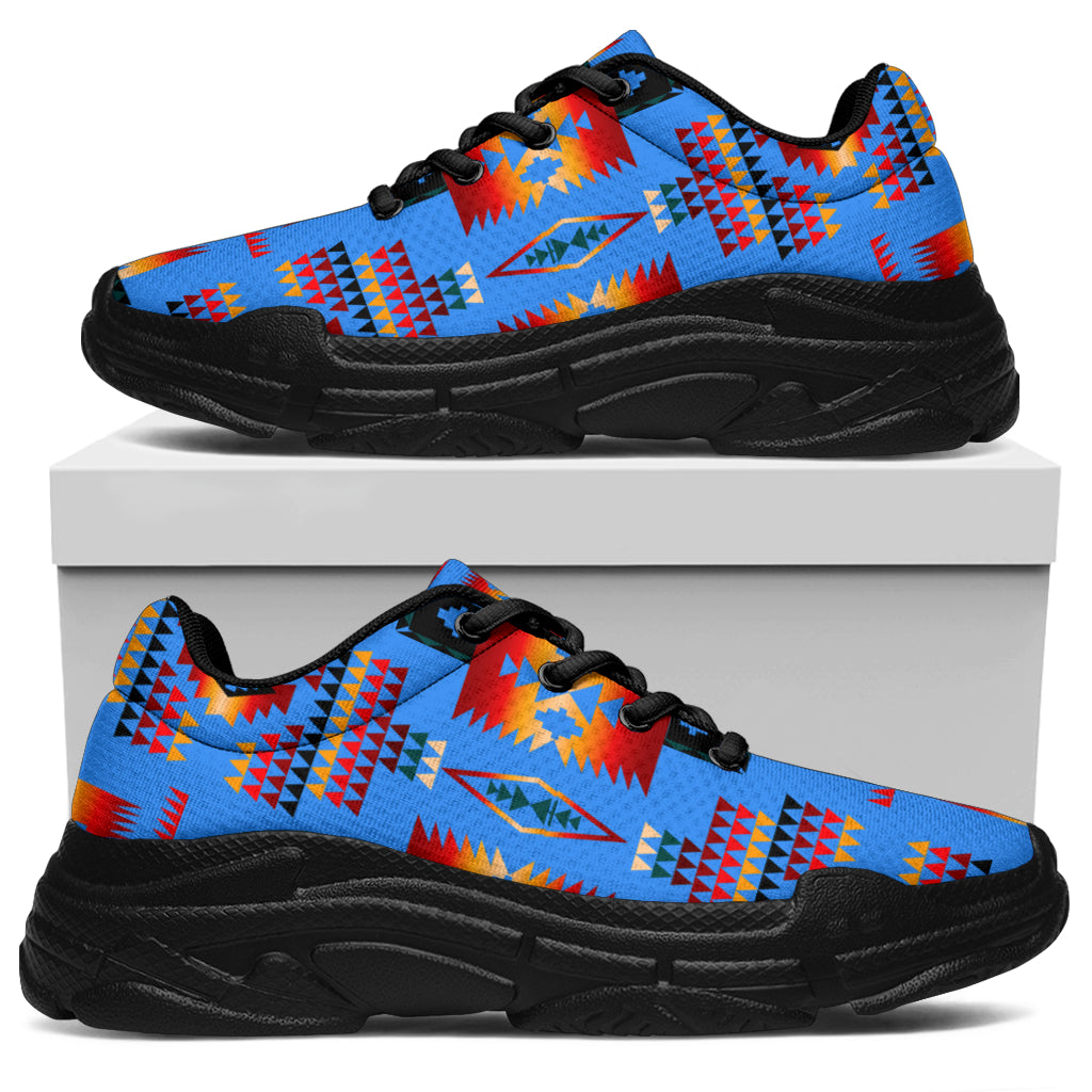 Native American Navy Tribes Pattern Chunky Sneakers LT10
