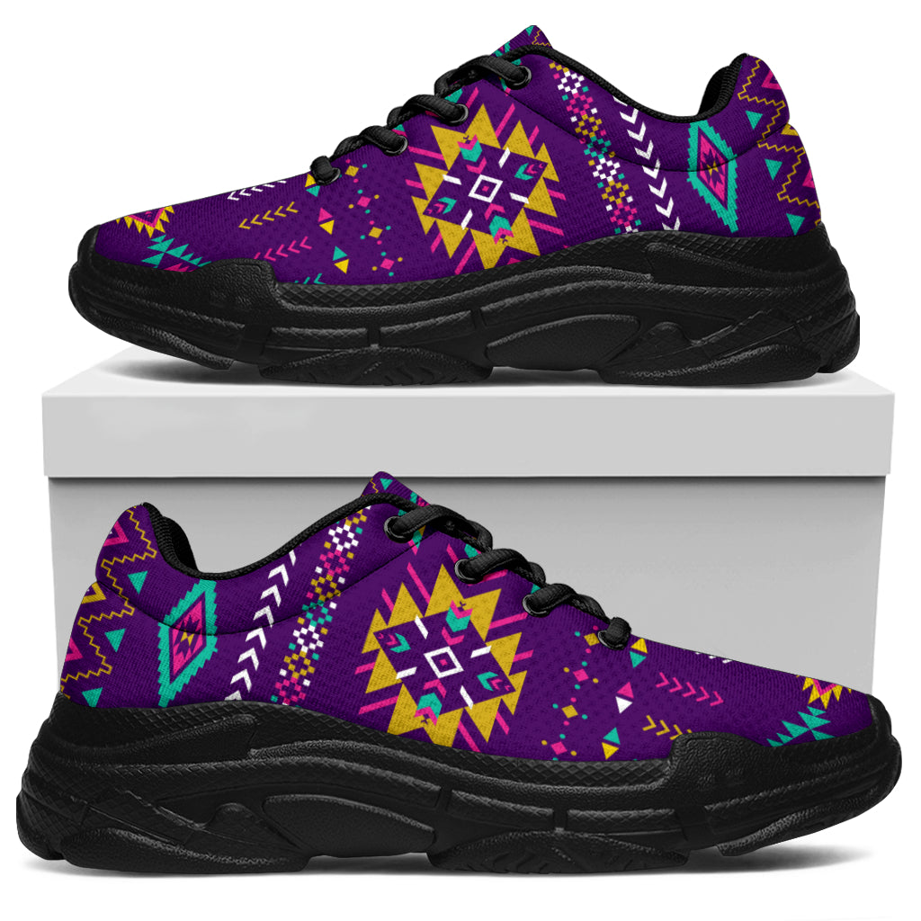 Native American Light Purple Pattern Chunky Sneakers LT10