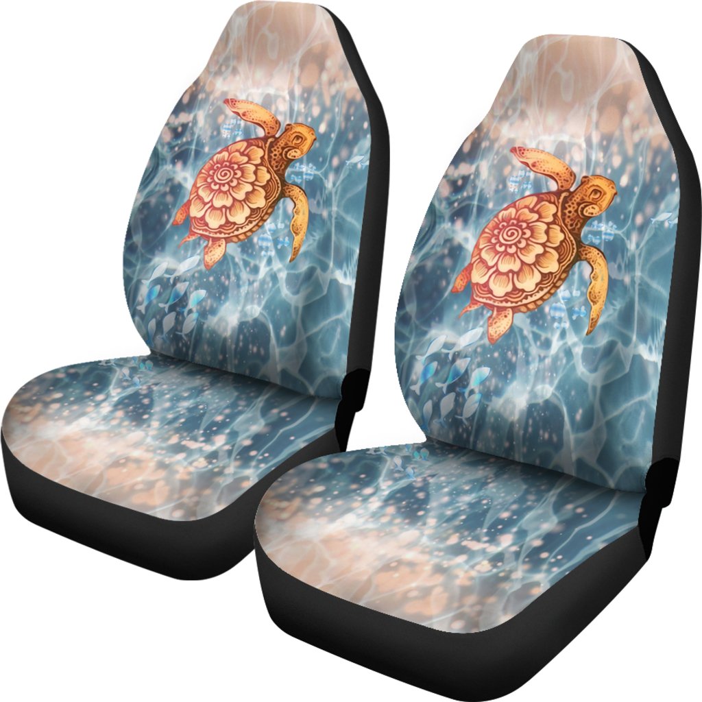 Turtle Hawaiian Car Seat Covers - Set Of 2 - Universal Fit - 05
