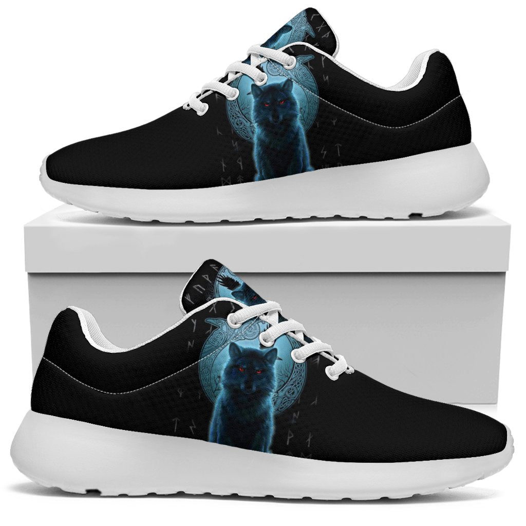 Viking Sporty Sneakers, Fenrir Viking Wolf and Moon RLT12
