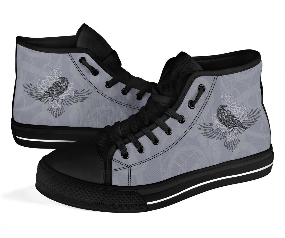 Viking High Top Shoes Odin's Celtic Raven Scandinavian Tattoo RLT12