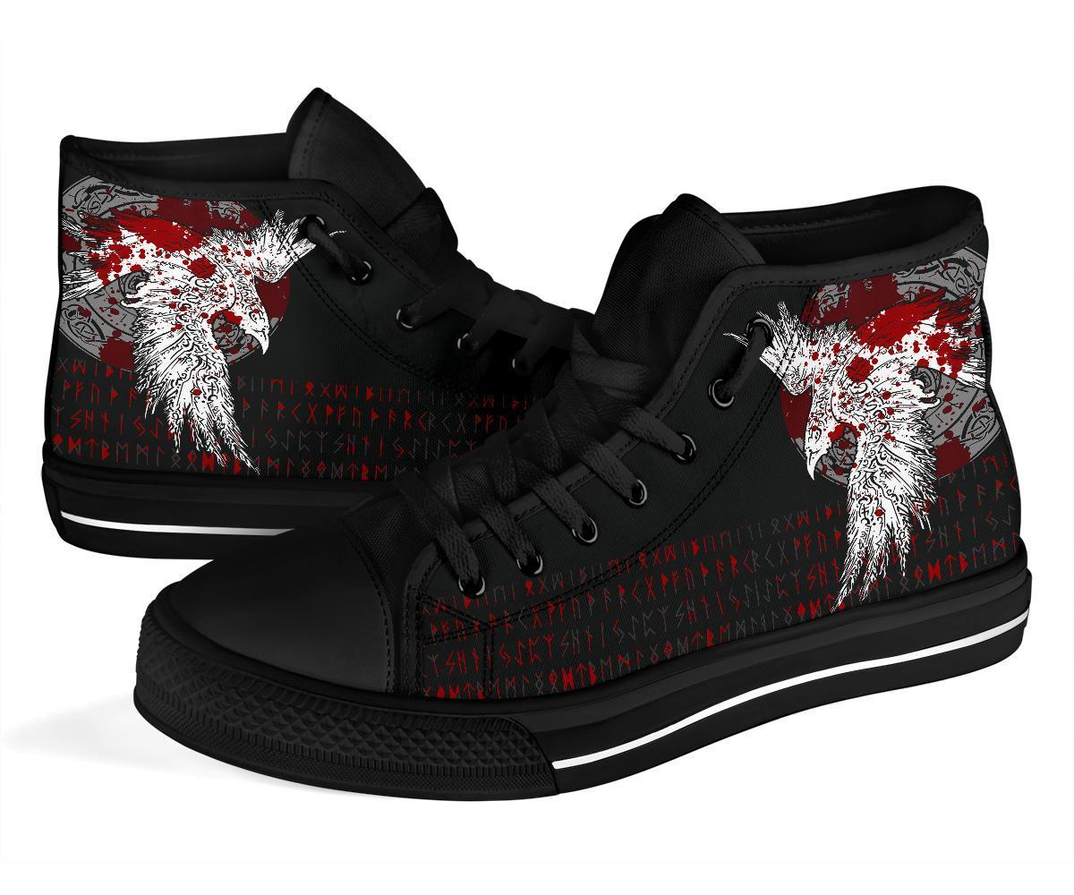 Viking High Top Shoes Mystical Raven Tattoo Blood RLT12