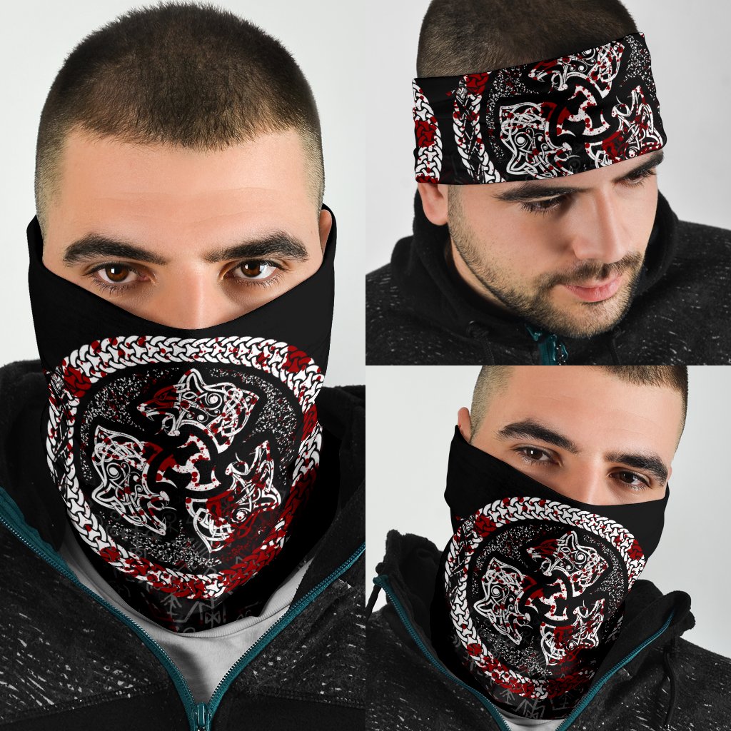 Viking Bandana 3 Pack Fierce Blood Wolf Symbol Of A Viking Nordic RLT12