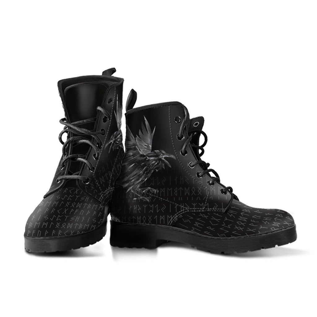 Viking Leather Boots The Raven Of Odin Rune RLT12