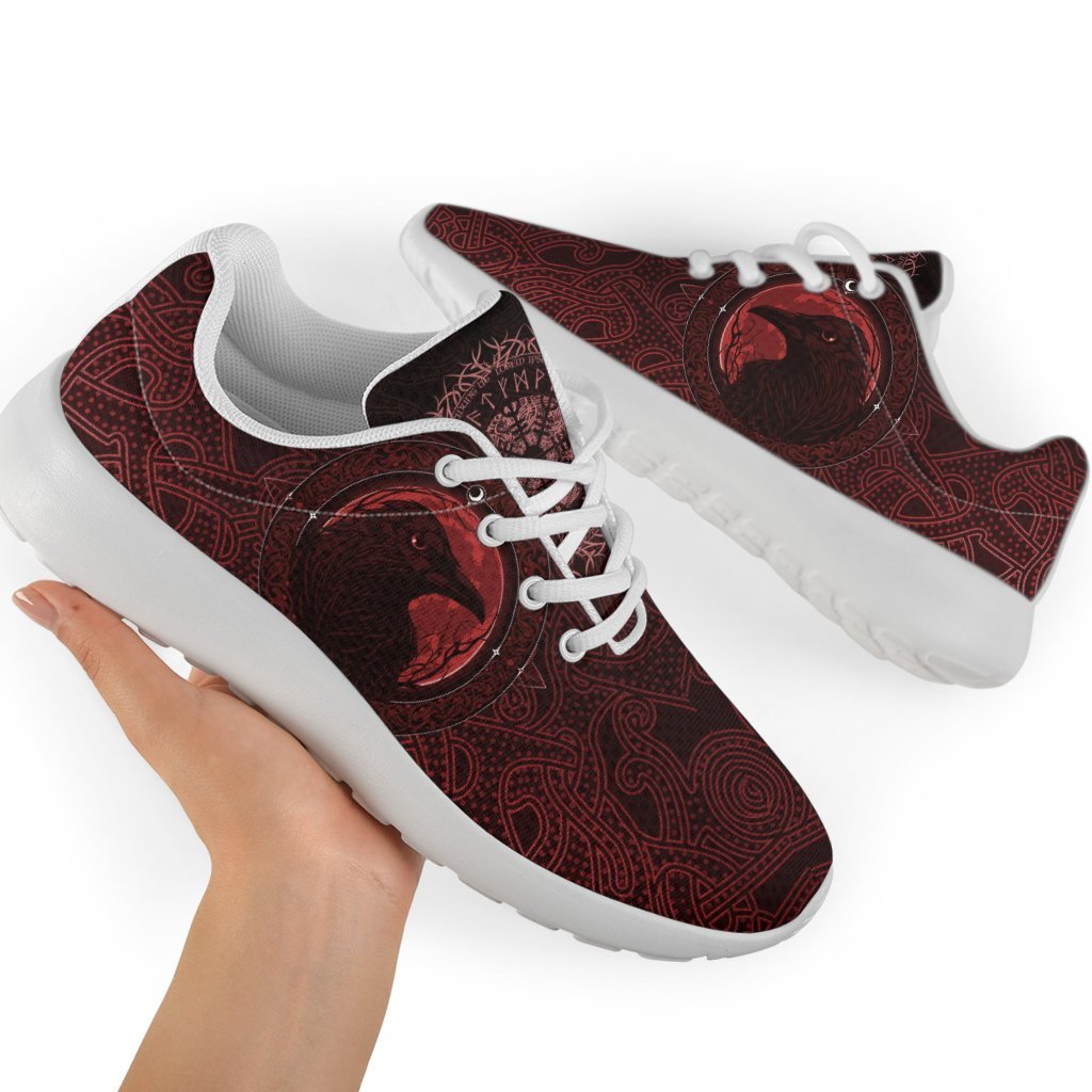 Viking Sporty Sneakers, Ethnic Odin Raven Red RLT12