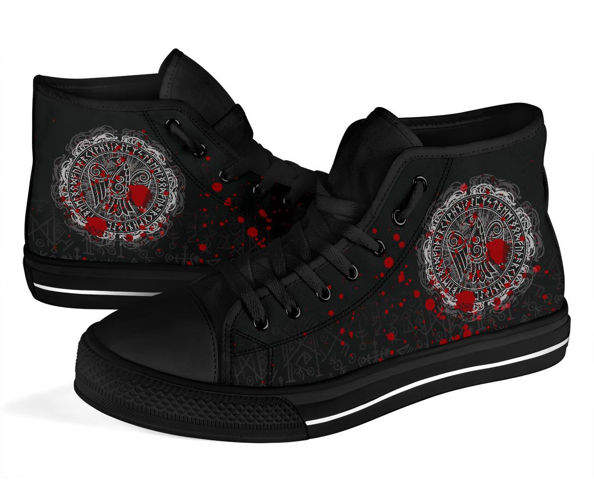 Viking High Top Shoes Raven Celtic Tattoo Blood RLT12