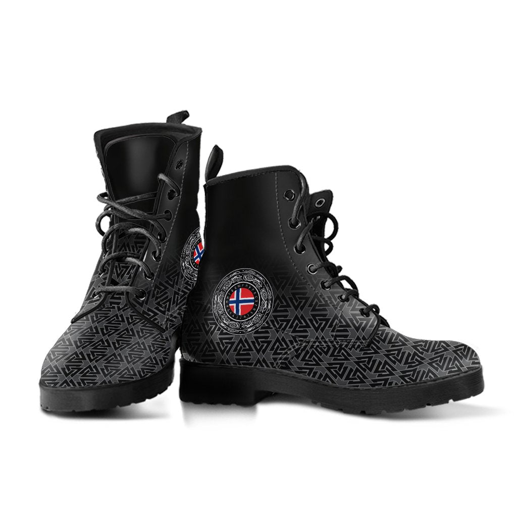 Viking Leather Boots Norway Coat Of Arms RLT12