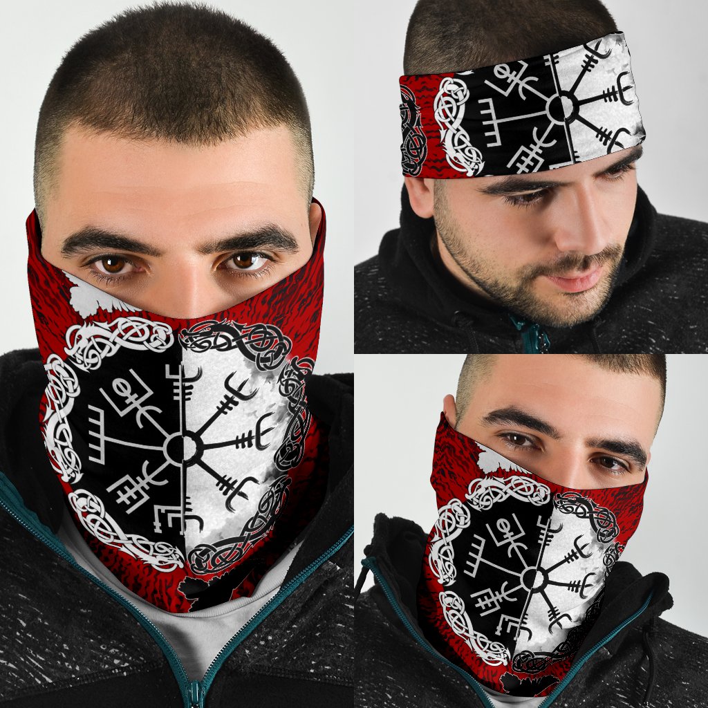 Viking Bandana 3 Pack Raven Of Odin and Symbol Viking On Blood Background RLT12