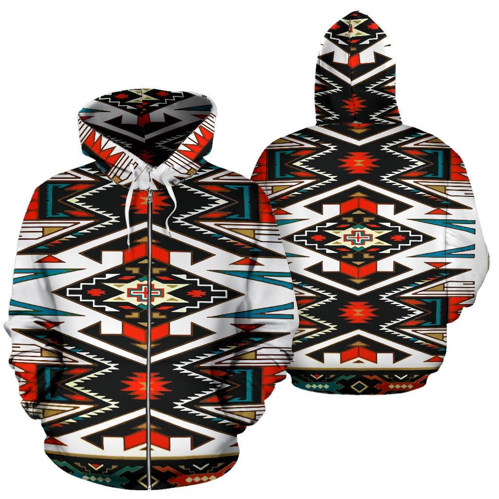 Tribal Pattern Colorful Native American Design 3D Zipper Hoodies LT10