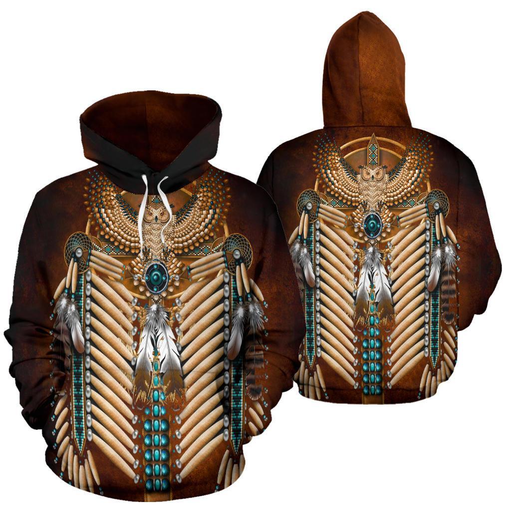 Owl Dreamcatcher Breastplate Native American All Over Hoodie LT10