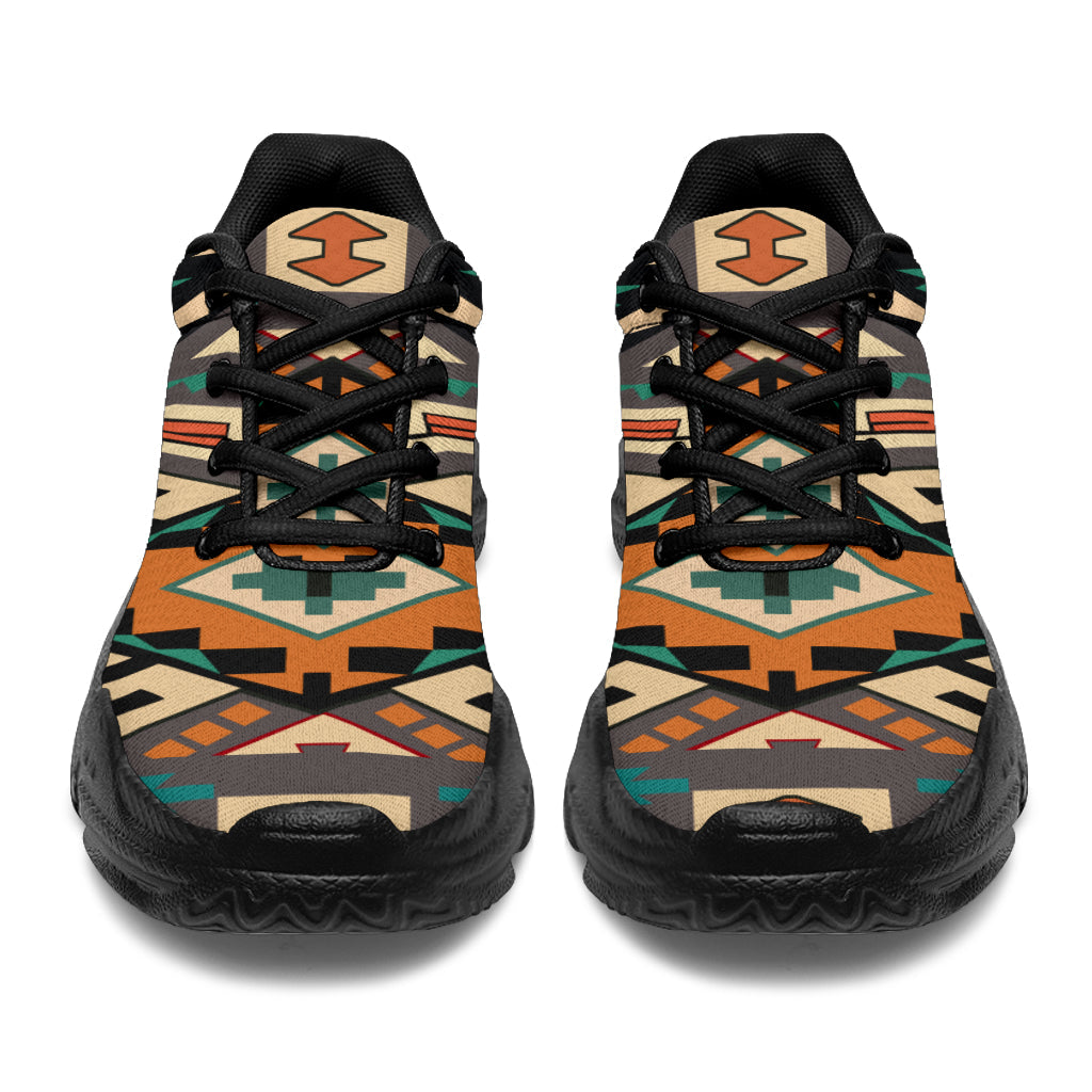 Orange Native Tribes Native American Chunky Sneakers LT10