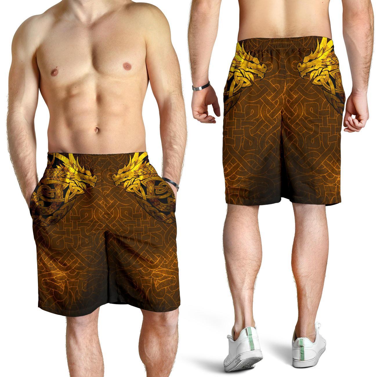 Viking Men's Shorts - Celtic Dragon Tattoo RLT12