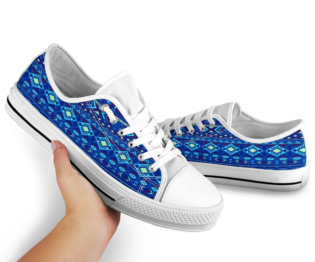 Navy Pattern Native American Low Tops LT10