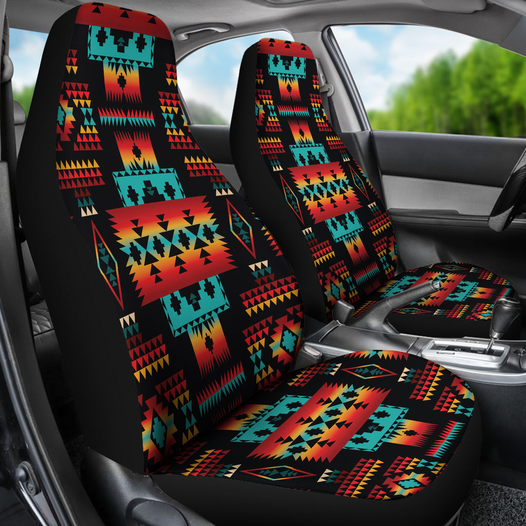 Black Native Tribes Pattern Native American Car Seat Covers LT10