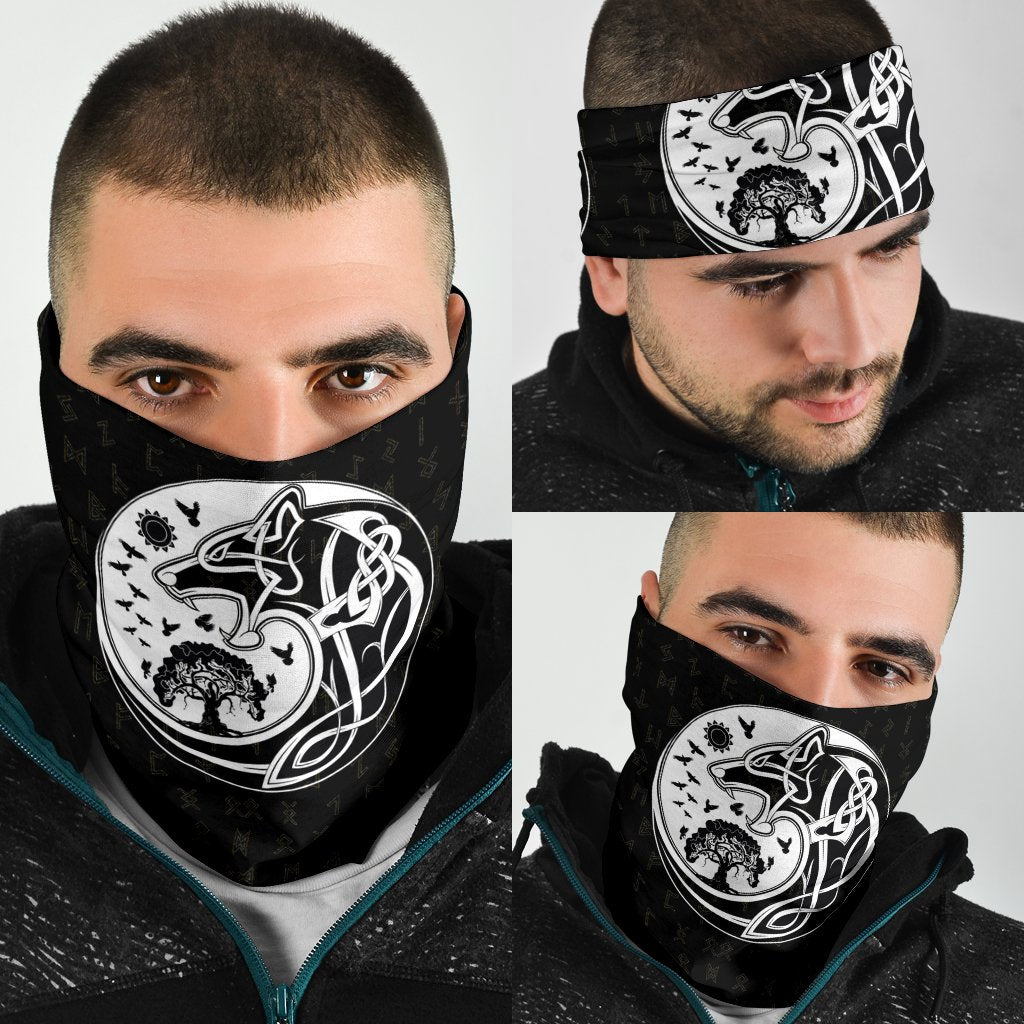 Viking Neck Gaiter 3 Pack, Skoll and Hati Rune Tattoo RLT12