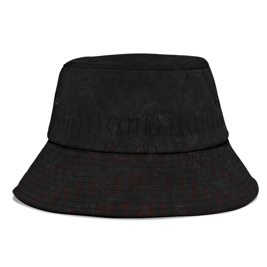 Viking Bucket Hat Wolf and Blood Moon RLT12