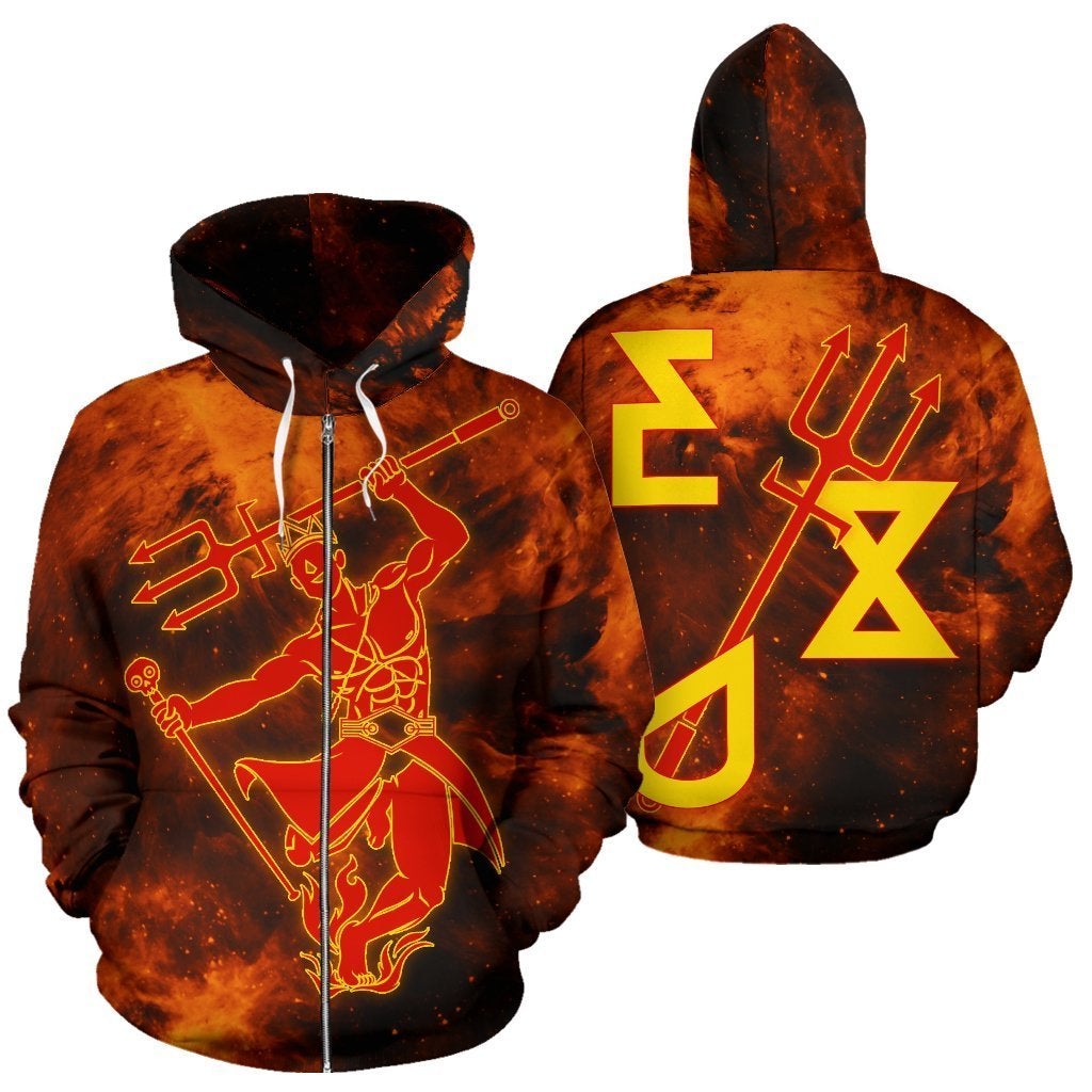 African Hoodie Exu Orisha Yoruba Religion Zip up Hoodie