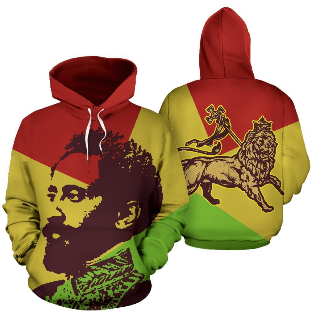 African Hoodie Ethiopian King Jah Lion Pullover