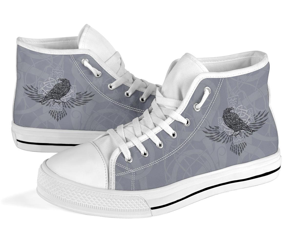 Viking High Top Shoes Odin's Celtic Raven Scandinavian Tattoo RLT12