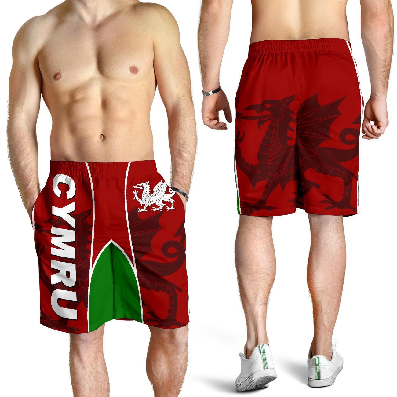 Wales Men Shorts Cymru Red Dragon
