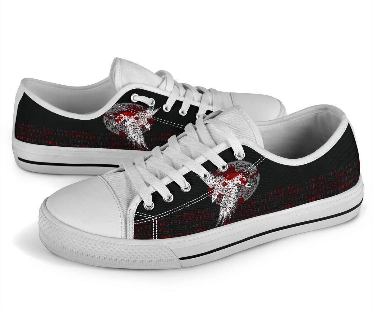 Viking Low Top Shoes Mystical Raven Tattoo Blood RLT12