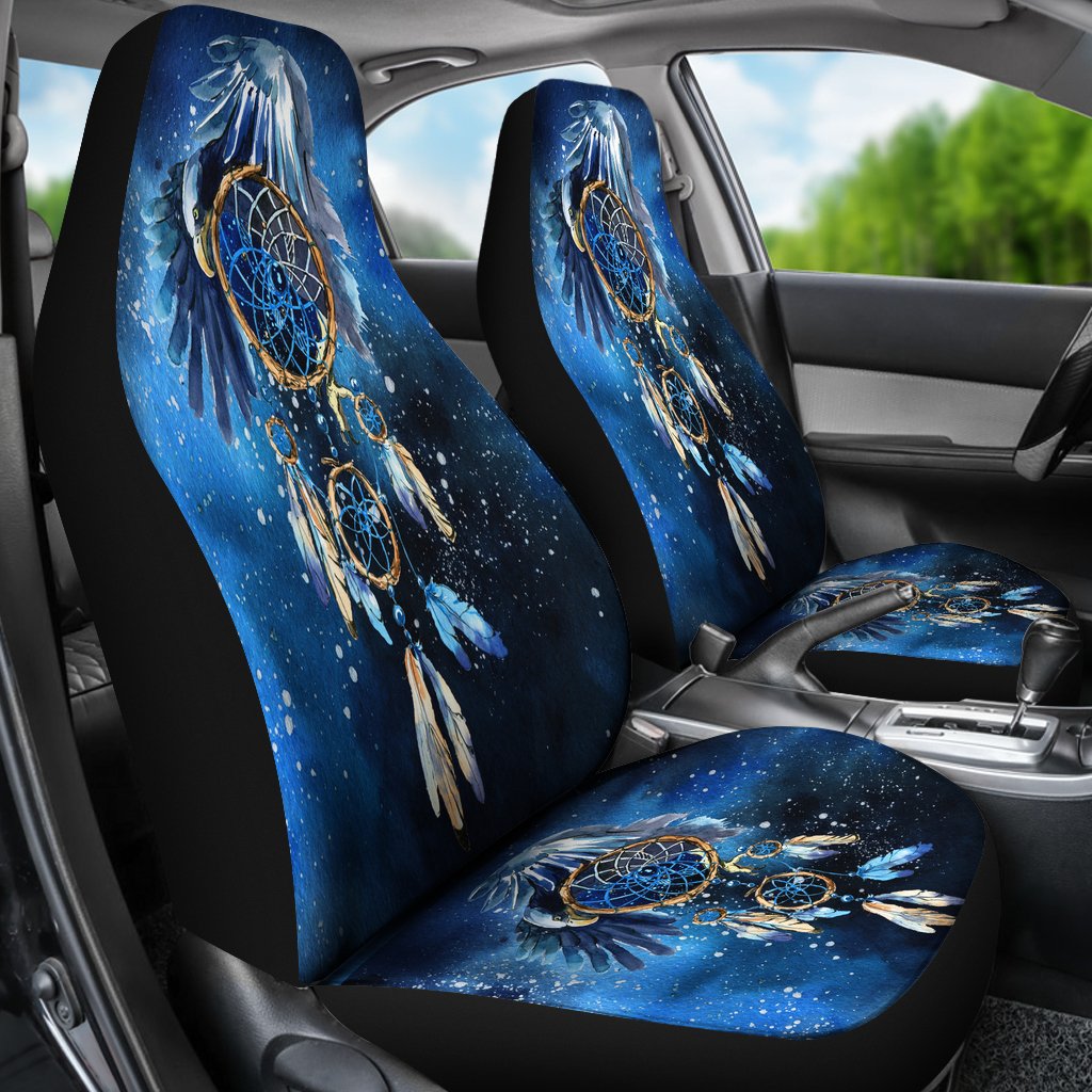 Blue Galaxy Dreamcatcher Native American Car Seat Covers LT10