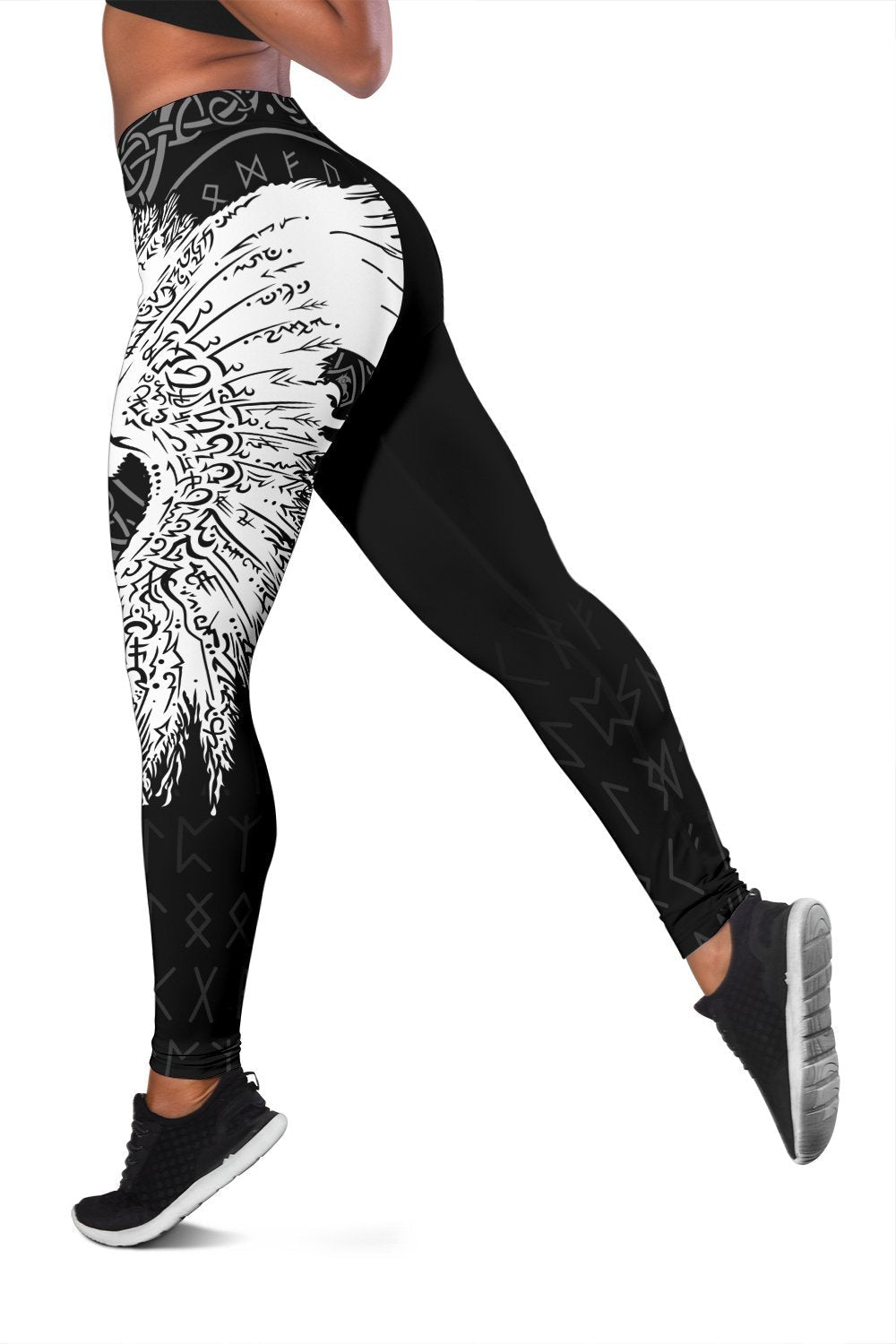 Custom Viking Leggings Mystical Raven Tattoo Special RLT12
