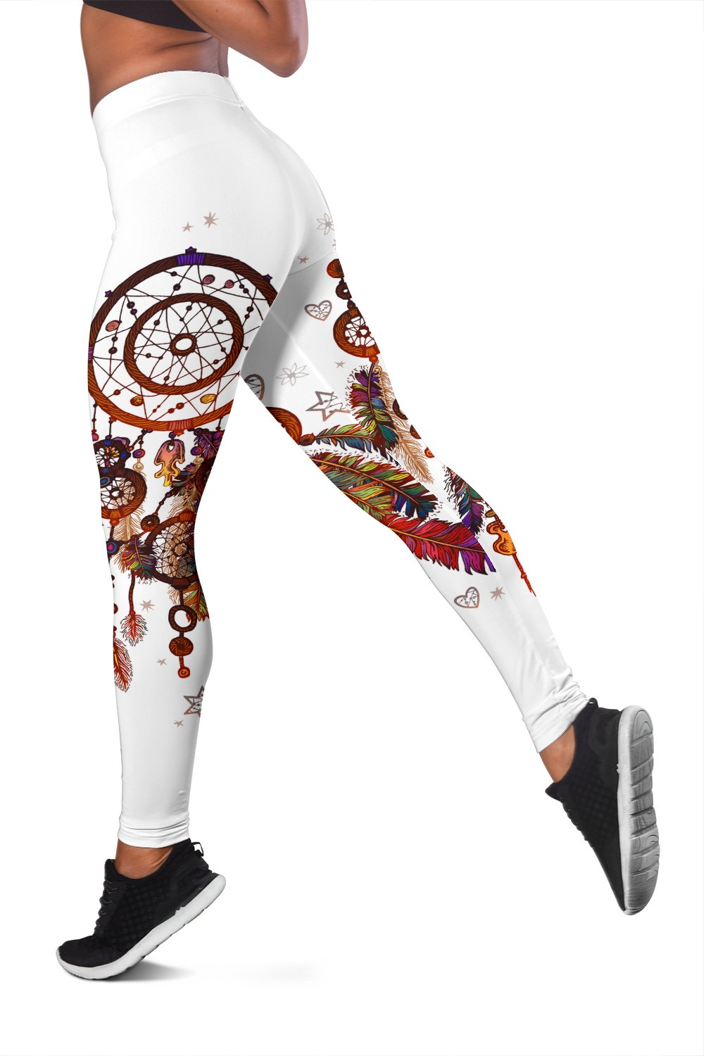 Manadala White Dreamcatcher Native American Women's Leggings LT10