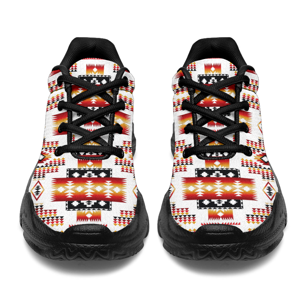 White Tribes Pattern Native American Chunky Sneakers LT10