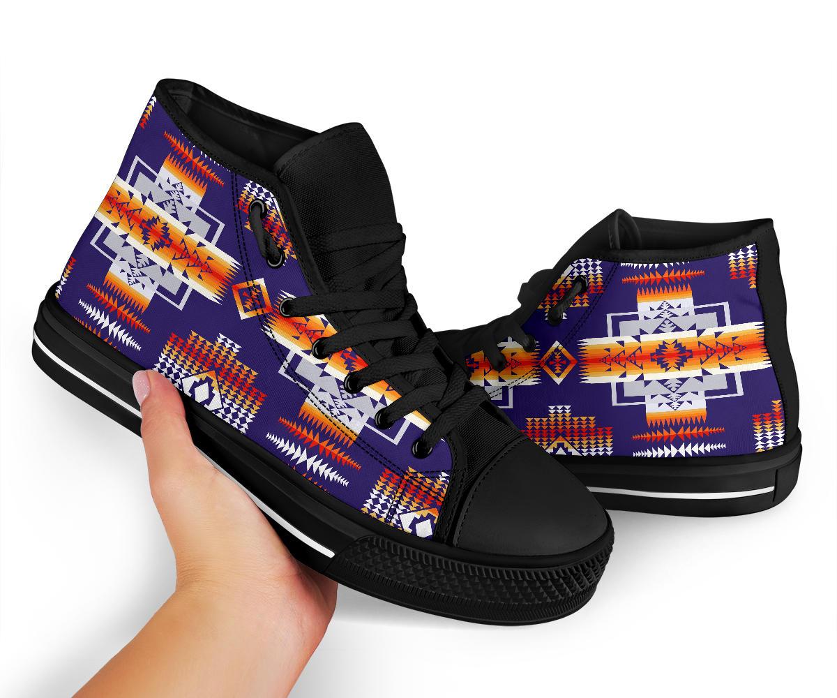 Purple Tribal Native American High Top Shoes LT10