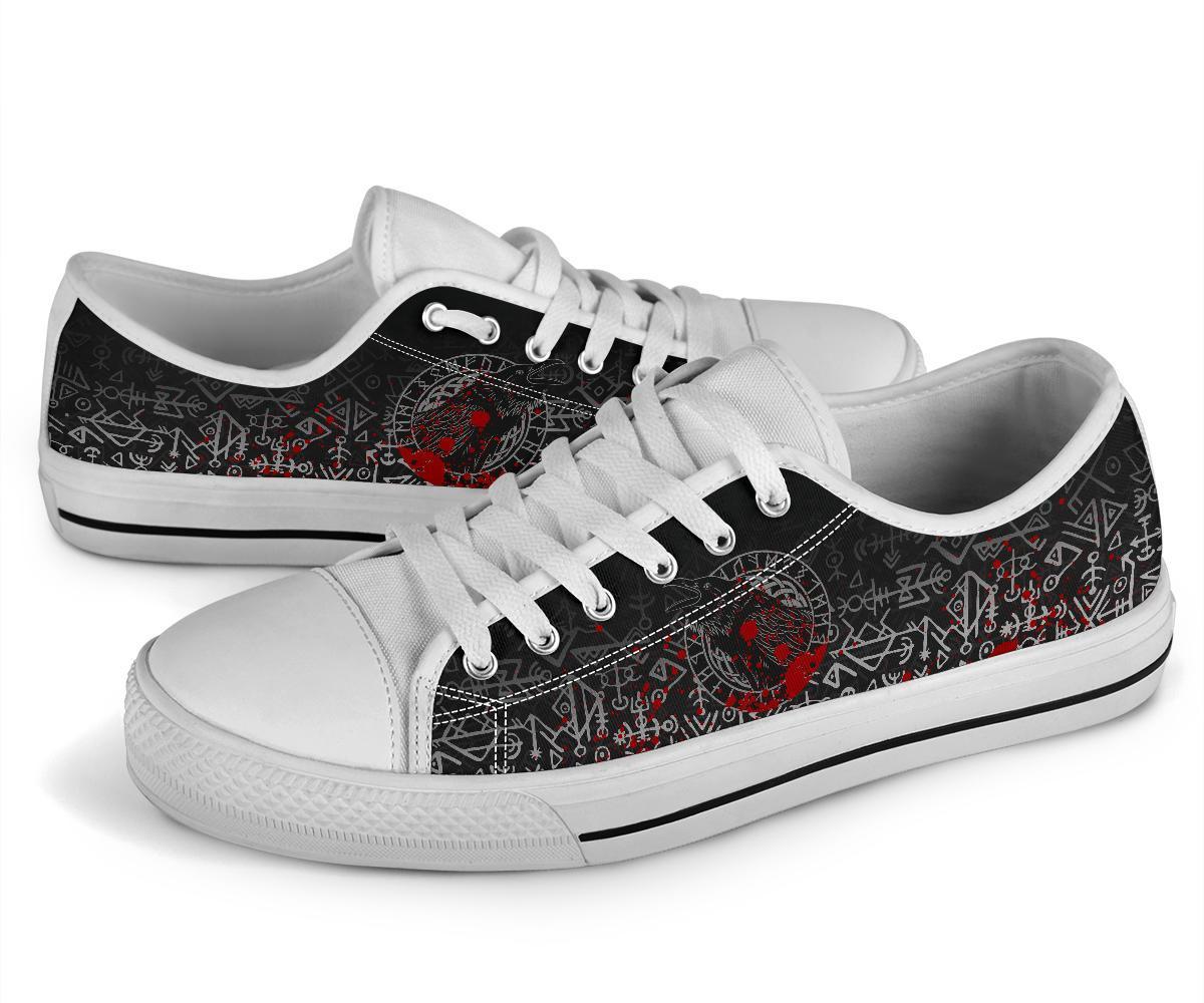 Viking Low Top Shoes Odin Raven Rune Futhark Blood RLT12