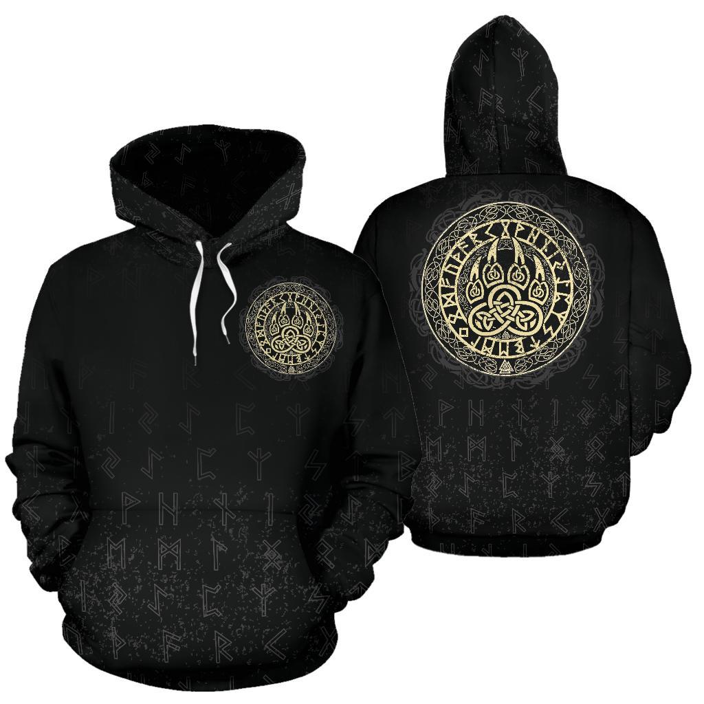 Viking Pullover Hoodie - Odin Wolf RLT12