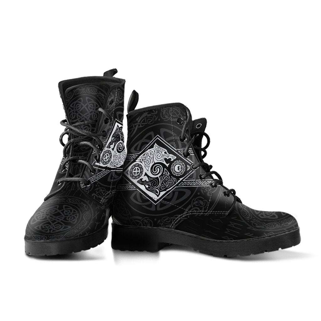 Vikings Leather Boots The Wolves, Skoll and Hati RLT12