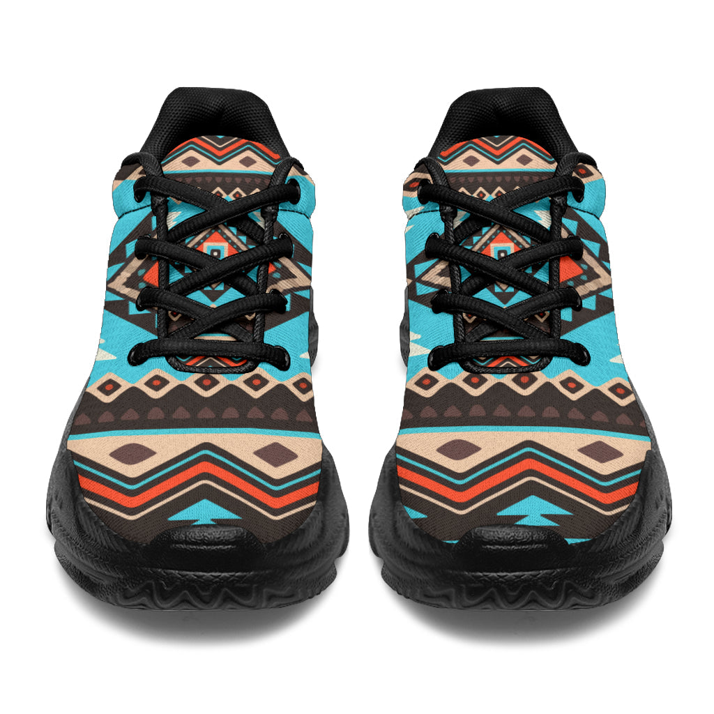 Native American Line Shapes Ethnic Pattern Chunky Sneakers LT10