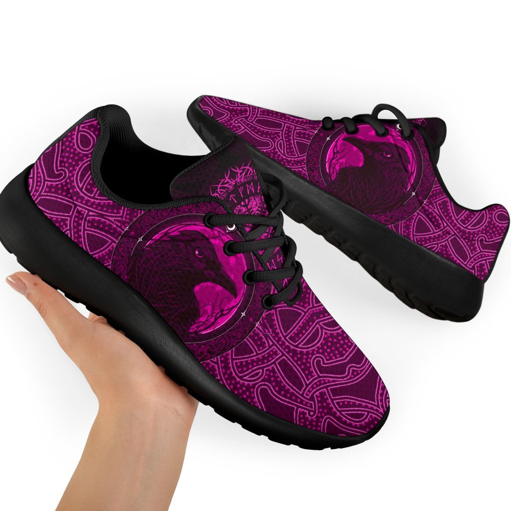 Viking Sporty Sneakers, Ethnic Odin Raven Pink RLT12