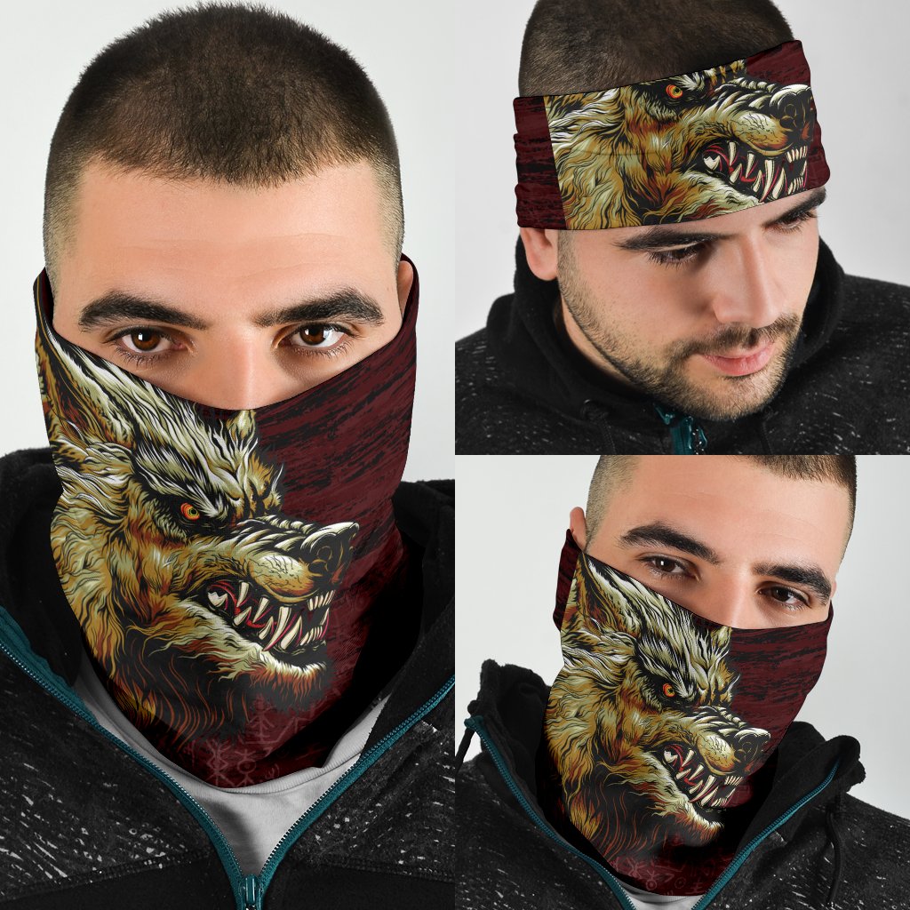 Viking Bandana 3 Pack Fenrir On The Blood Moon Background RLT12