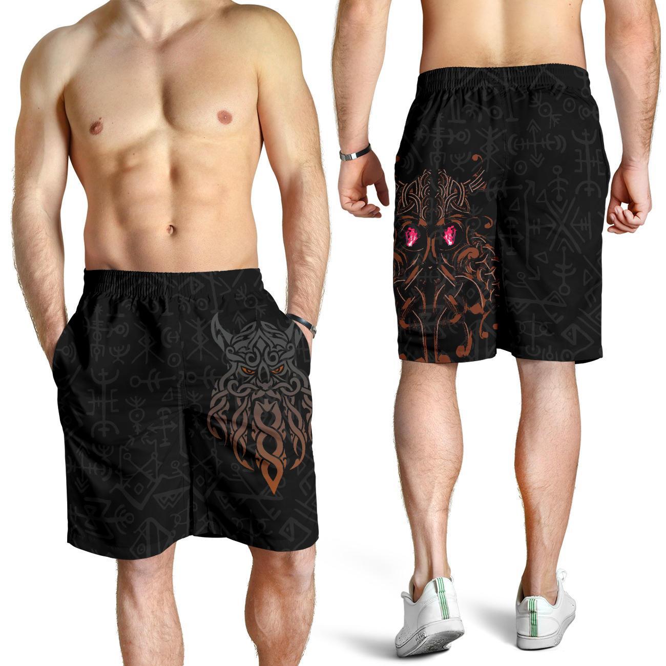 Viking Men's Shorts, Odin God Furthark Tattoo Special RLT12