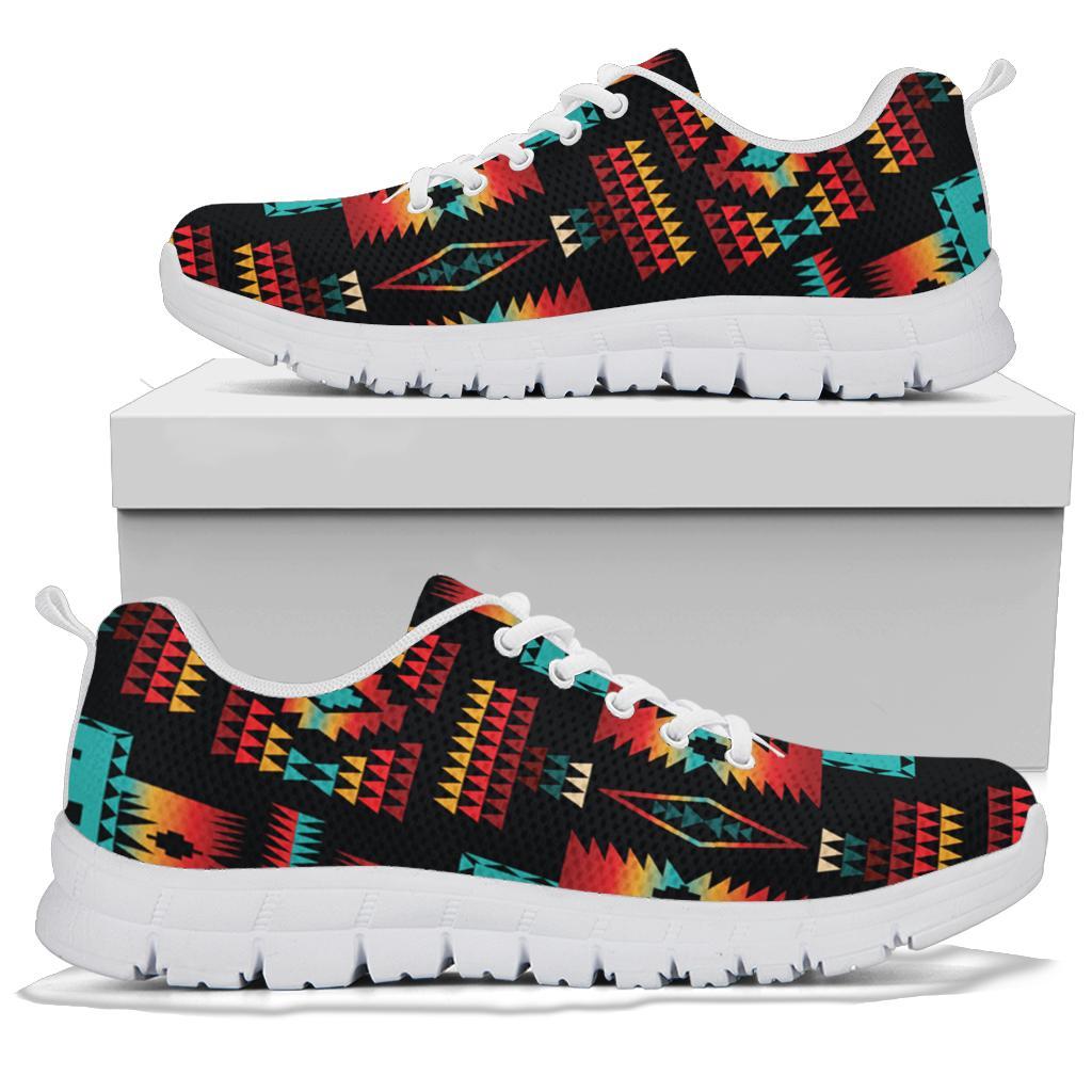 Black Native Tribes Pattern Native American Sport Sneakers LT10