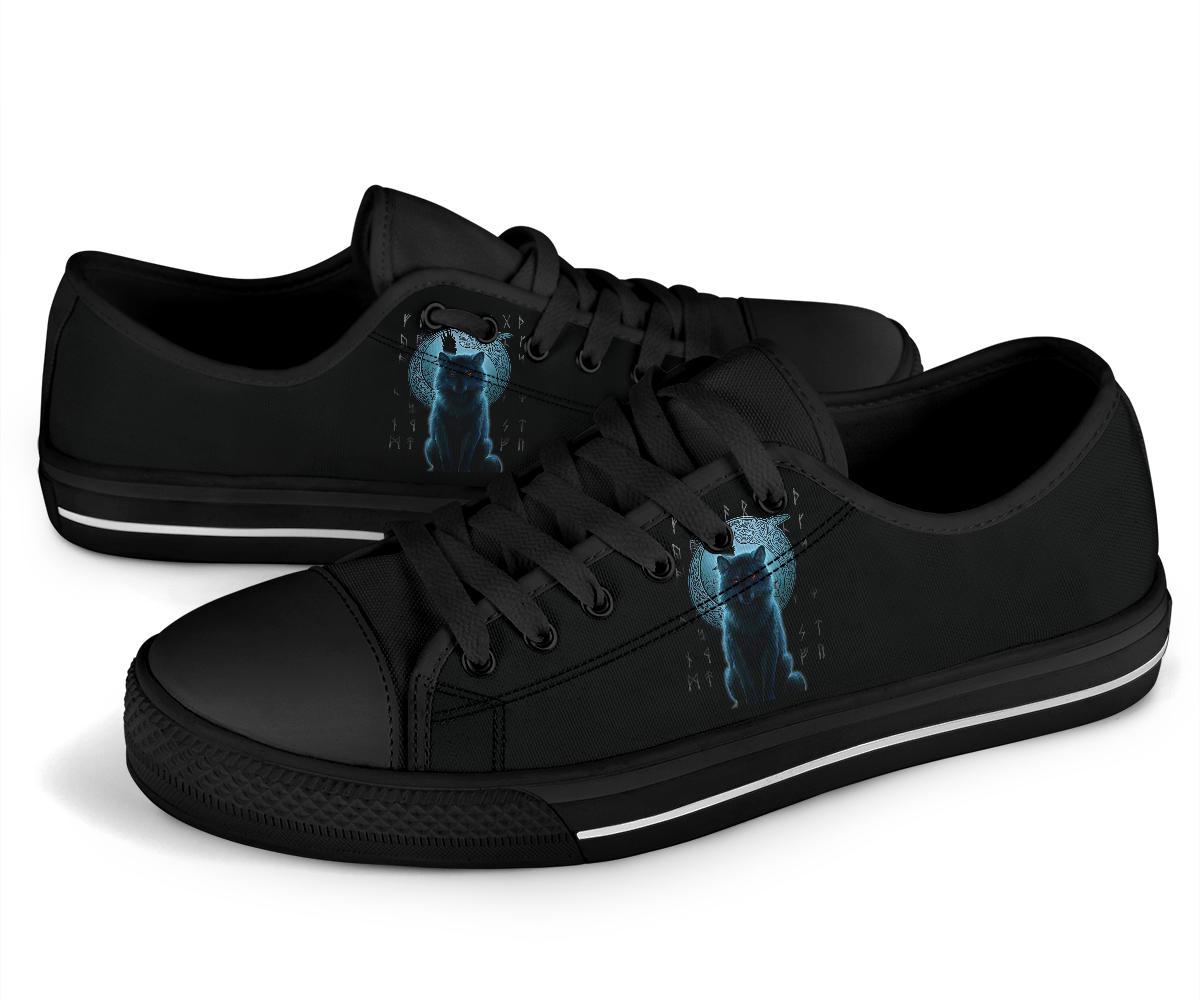 Viking Low Top Shoes, Fenrir Viking Wolf and Moon RLT12