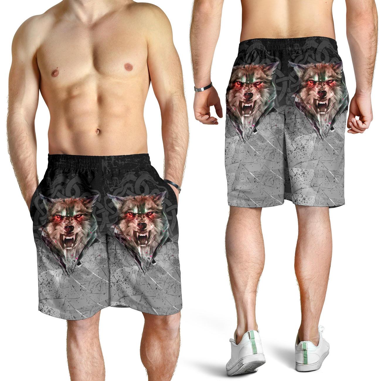 Viking All Over Print Men's Shorts Fenrir Norse Wolf RLT12