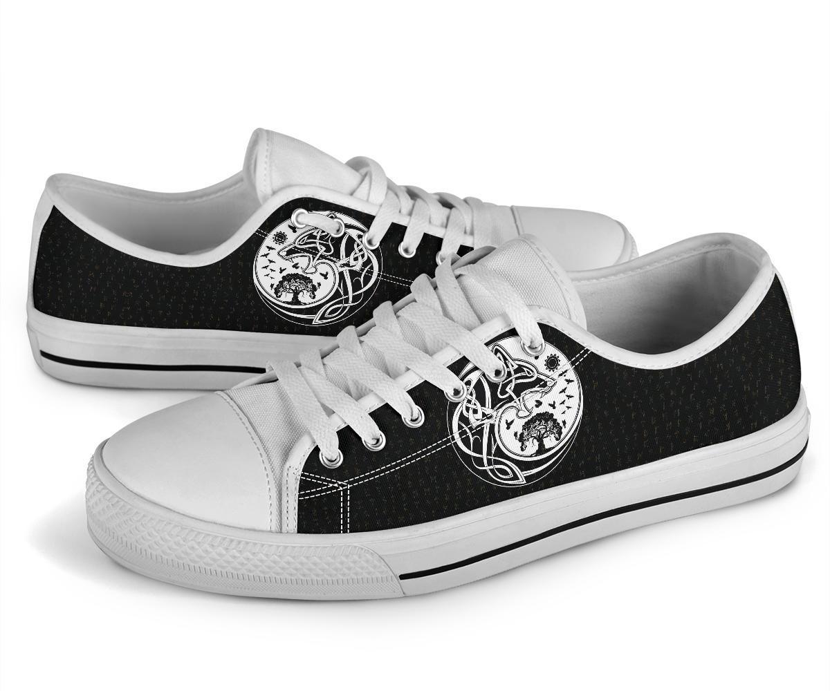 Viking Low Top Shoes, Skoll and Hati Rune Tattoo RLT12